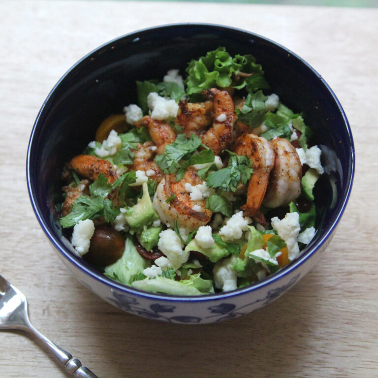 Easy Shrimp Avocado Taco Bowl for One