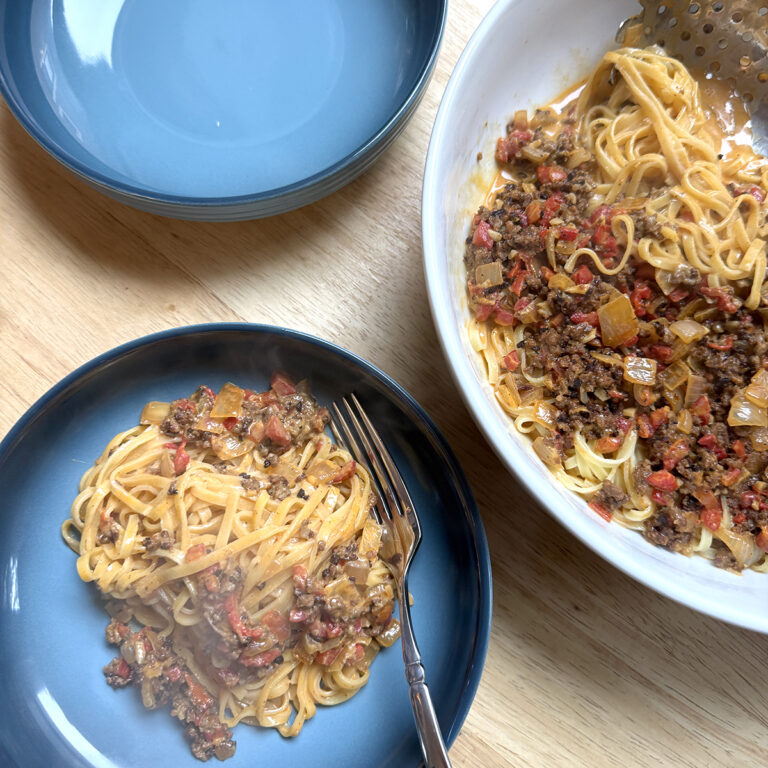 Linguine with Chorizo Roasted Red Pepper Cream Sauce Recipe